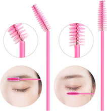 50 PCS Disposable Eyelash Brushes, Mascara Wands Eye Lash Eyebrow Extensions Brush, Applicator Cosmetic Makeup Brush Tool for Eyebrows and Fake Eyelashes (Pink)