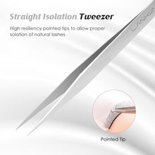 LANKIZ Eyelash Extension Tweezers Set 3 PCS for Volume Lash Extensions,High Precision Stainless Steel Lash Tweezers for Classic Individual Eyelash Extensions-Silver