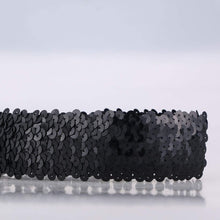 Lurrose Sequin Headband Sports Glitter Headdress Elastic Bling Headwear for Women Girls Black 1pc