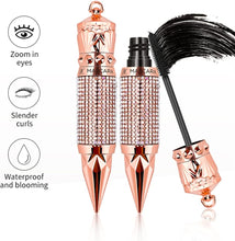 Eyelash Mascara Waterproof & Long Lasting, 4D silk Fiber Lash Mascara Volume and Length Eye Makeup Sparkling Diamond Mascara