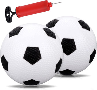 Grevosea 2 Pack Mini Soft Toddler Soccer Ball, 5.5inch Mini Soccer Ball with Air Pump Small Soccer Ball for Toddlers and Babies Black and White Baby Soccer Ball