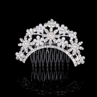 BSLVWG Bridal Wedding Hair Clip Comb Bridal Flower Side Hair Clips Pearl Bridal Headpiece Wedding Accessories for Women and Girls (01)