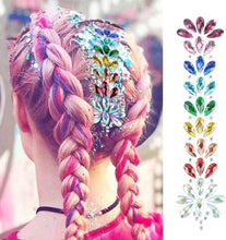 8 Sets Face Hair Gems Crystal Jewels Stickers Mermaid Rhinestone Glitter Tattoos Forehead Eyebrow Body Hair Decoration Gems for Girls Women Christmas Halloween Party