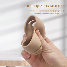 2 Pcs Makeup Sponge Holder Silicone, Beauty Egg Silicone Storage Case with Double Sided Vent Design- Reusable Cute Shatterproof Eco-Friendly Makeup Sponge Travel Case - Coffee and Grey