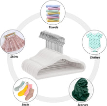 MangoKit Non-Slip Kids Velvet Hangers, Ultra-Slim Space Saving Baby Velvet Coat Hangers,360 Degree Rotatory Hook,Sturdy Baby Clothes Hangers 30 Pack (28cm,White)