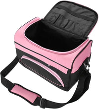 Hairdressing Tool Storage Bag,Large Capacity Pro Hairdressing Hair Equipment Salon Tool Carrying Bag Travel Storage Case Bag(Rose Pink)