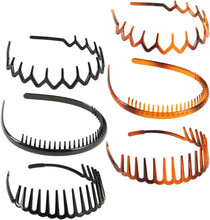 Lurrose 6PCS Teeth Comb Headbands, Unisex Headbands Toothed Hairbands Shark Teeth Headband Hair Accessories for Women Men