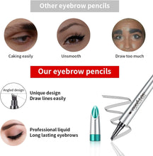 EHIOG Eyebrow Pencil, Microblading Waterproof Eyebrow Pen, Eye Brow Makeup Tool Eyebrow Pencil with 4 Micro-Fork Tip Long-Lasting Brow Tint, for Natural Eyebrow Hair Makeup-02DarkBrown