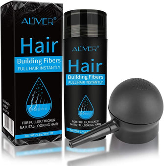 Hair Building Fibers, Nature Keratin Hair Fibers Black, Full Hair Instantly, Professional Quality Fiber Hair Powder Spray for Men and Women (Black)