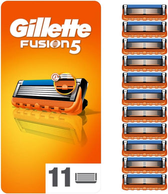 Gillette Fusion5 Razor Blades Men, Pack of 11 Razor Blade Refills with Precision Trimmer, 5 Anti-Friction Razor Blades