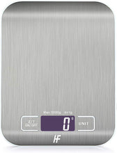 HomeFashion 5kg 1g 11lb Digital Kitchen Scales Food Scale with stainless steel Platform Electronic Cooking Backlit LCD Display Multifunction for Home and Office Use