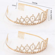 Leixi 40 and Fabulous Sash & Rhinestone Tiara Set - 40th Birthday Gifts Birthday Sash for Women Birthday Party Supplies (Gold)