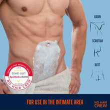 2 X NO HAIR CREW Intimate Hair Removal Cream - Extra Gentle Depilatory Cream for Sensitive Areas. Made for Men (2x100 ml)