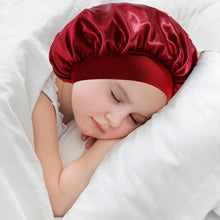 3 Pieces Kids Silk Bonnet, Children Satin Bonnet Hair Bonnets Elastic Wide Band Night Sleep Bonnet Soft Satin Sleep Caps Hair Cap for Kids Girls Sleeping Hair Care