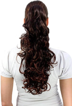 Hairpiece Ponytail Medium Length Curls Chestnut Brown Brunette Mix (C128 Colour 2T33) Extension