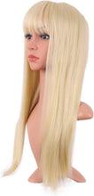 MapofBeauty 22 Inch/56 cm Long Straight Synthetic Hair Heat Resistant Party Cosplay Wig (Mixed Blonde)