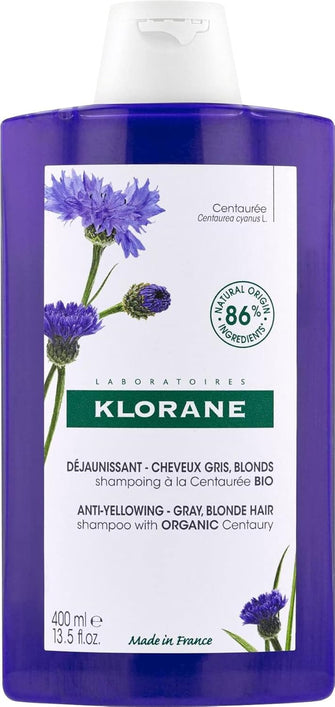 Klorane - Anti-Yellowing Shampoo with Organic Centaury - Grey, Blond Hair, 1 x 400ml Bottle