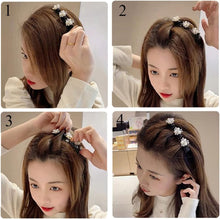 3 Pcs Double Layer Bangs Hairstyle Hair clip, Braided Hairpin with Clips Attached, Twist Plait Hollow Woven Hairband, Styling Accessories for Women Girls (Style 1)