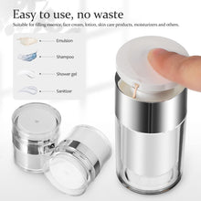 Lurrose 2pcs 15g Refillable Airless Pump Bottle, 2pcs 15ml Cream Jar Vacuum Bottle Dispenser Airless Pump Bottle for Travel Home