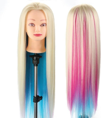 Neverland Beauty 26" 100% Synthetic Fiber Long Hair Hairdressing Training Head Manikin Doll Multicolored with Clamp Stand Practice Mannequin