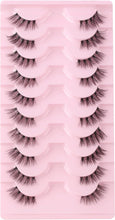 Glowingwin Half Lashes with clear band Fake Lashes Cat Eye Lashes Natural Look False Eyelashes 10 Pairs Corner Lashes 3/4 Lashes Handmade Transparent Strip Lashes Reusable Mink Fluffy Lashes