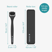 Navaris Beard Roller - Facial Hair Growth Grooming Tool for Men Face Hairs Derma Regrowth - Dermaroller for Mens Facial Hairs with Storage Box