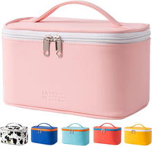 Makeup Bag Portable Travel Cosmetic Bag for Women, Beauty Zipper Makeup Organizer Bag with Inner Pouch PU Leather Washable Waterproof