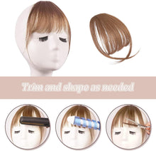 Clip in Fringe Human Hair TAIZER 3PCS Front Fringe Clip In Hair Extensions Hair Bangs Straight Hairpieces Cute Fashion For Girls Neat Bangs Real Hair Fringe Extensions Clip French Bangs Fringe Black