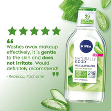 NIVEA Naturally Good Micellar Water (400ml), Natural Micellar Cleansing Water with Aloe Vera Fragrance, Purifying Makeup Remover, Soothing Face Wash, 99% Natural