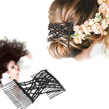 Beaded Hair Combs,2 PCS Crystal Beads Slides for Women Magic Elastic Hair Slides Stretch Double Combs Hair Accessories for Women Ladies Girls Hair Styling