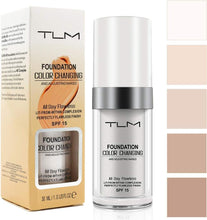 2 Pack TLM Color Changing Foundation For Aging Skin,Liquid Makeup Base Nude Face Cover Concealer Cream, Warm Skin Tone Moisturizing Cover, 30 mL