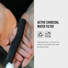 Black+Blum Charcoal Water Filter Hydration, Old Japanese Tradition, Lasts 6 Months, Natural Wood, Brown