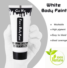 Go Ho Cream White Face Body Paint(2.37 oz),Water Based White Face Painting,Joker Clown Zombie Skeleton Makeup for Adults Children,SFX Cosplay Costumes Festivals Halloween Makeup