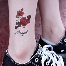 6 Sheets small fake Rose tattoo for women kids Girls,Temporary Tattoos blue red flower,waterproof and Long Lasting sexy body tattoos flowers -purple pink yellow rose flowers