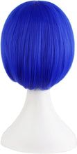 MapofBeauty 12"/30cm Short Straight Side Bangs Wig (Navy Blue)