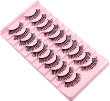 JEEZ Eyelashes Fluffy Wispy Curly 3D Fake Lashes Natural Volume Strip Fake Eye Lashes 10 Pairs Pack 15MM