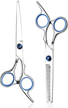 Hairdressing Scissors, Jiasoval Professional 6 Inch Haircut Scissor & Thinning Scissors Set, Hair Cutting Kit, Haircut Beard Trimming Shaping Grooming for Men Women Children Pets Home Salon Barber