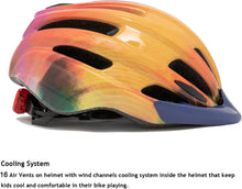 Kids Bike Helmet, Bike Helmets for Kids with Light and Visor for Boys Girls Bike Helmet Kids Cycle Helmet Kids Childrens Bike Helmet Bicycle Cycling Helmet Kids (50-57CM)