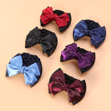 Minkissy 6pcs Hair Bun Cover Bowknot Snood Net Elastic Mesh Hair Clip Decor Hair Barrette Hairnet for Women Girls