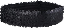 Lurrose Sequin Headband Sports Glitter Headdress Elastic Bling Headwear for Women Girls Black 1pc