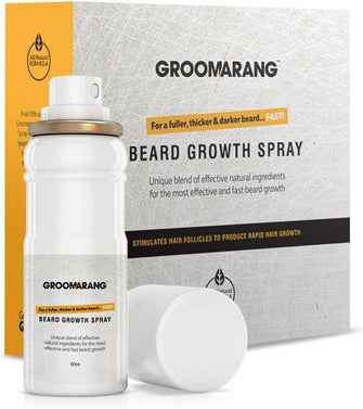 Groomarang Beard Growth Spray 60ml Promotes More Thicker Hair Cover Patches Regrowth Solution