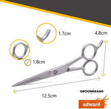 Hairdressing Scissors Groomarang Edward Barber Scissors - Professional Hair Cutting Scissor for Hair & Beard Styling, Trimming & Grooming - Made from German Stainless Steel