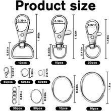 JOISHOP 275pcs Keyring Clip with Key Rings, Metal Lanyard Keychain Clip Hooks Swivel Lobster Clasp Keyring with Split Key Ring Hoop for Keys Bags Jewellery Making Hanging Crafts