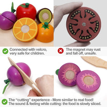Airlab Wooden Play Food for Kids Kitchen Cutting Fruits Toys for Toddlers Pretend Vegetables Gift for Boys Girls Educational Toys