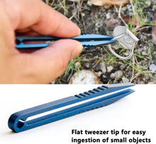 Portable Tweezer, Mini Titanium Alloy Tweezer, EDC Stainless Steel Tweezers Outdoor Tool for Travel Camping Home Mountaineering, for Hobby Electronics Model Making or Travel Hiking(Blue).