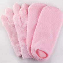 Lurrose 2 Pairs Spa Gloves Beauty Infused Gel Moisturizing Essential Oil Softening Gloves Socks Cracked Hands