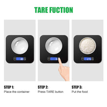 Digital Kitchen Food Scales,15KG/33LB Waterproof Glass Electric Cooking Electronic Weighing Scales with LCD Display, Tare and PCS Features, for Kitchen Ingredients Jewellery Coffee