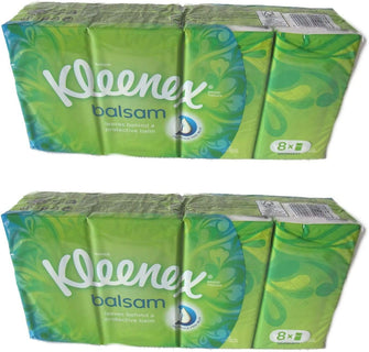 Kleenex Balsam Multipack Tissues 8 Pocket Packets of 9 Sheets Each (Pack of 2) White