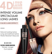 Mascara Black, 4d Silk Fiber Eyelash Mascara Waterproof, Longer & Thicker Lash, Extra Long Fiber Mascara and Thick, Long Lasting, Waterproof & Smudge-Proof (Black)