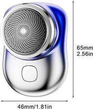 Mini Electric Shaver, Portable Men Electric Shaver USB Rechargeable Men Grooming Razor, Pocket Size Mini Shaver Washable for Travel (Blue)